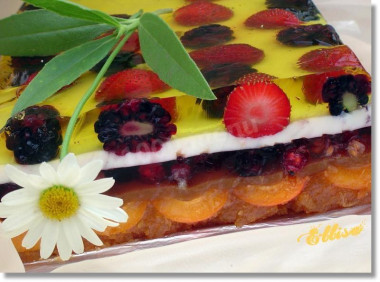 Jelly cake with berries