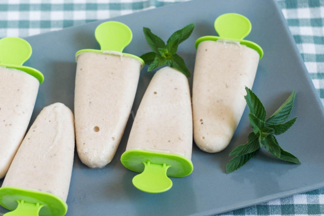 Homemade banana ice cream in a blender