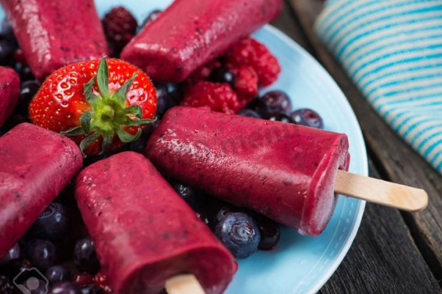 Homemade ice cream sorbet in a blender