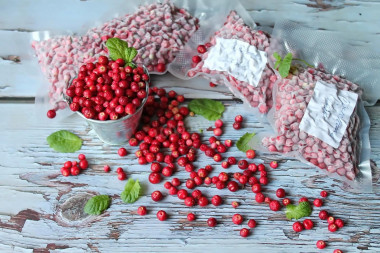 Frozen homemade lingonberries