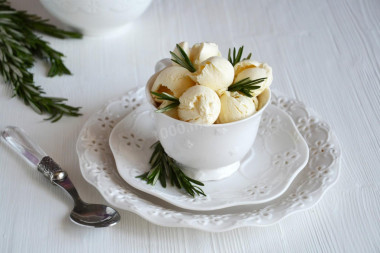 Ice cream with rosemary