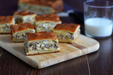 Saury and potato pie in the oven