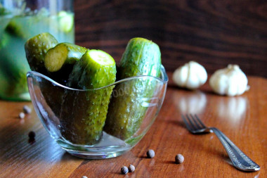 Lightly salted cucumbers with garlic