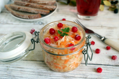 Cabbage in a jar in brine for winter