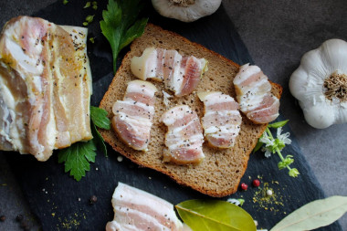 Pickled lard in brine