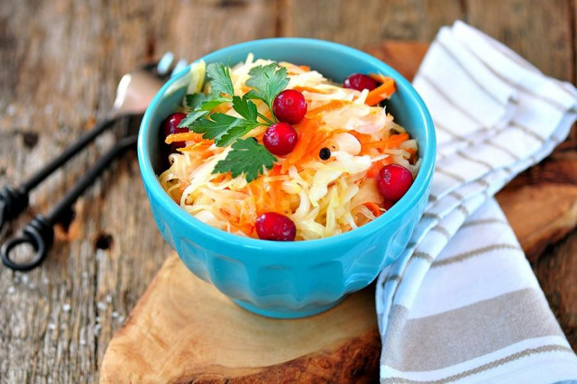 Cabbage with hot brine and vinegar