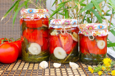 Tomatoes in cloves with garlic without sterilization for the winter