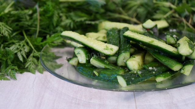 Crispy lightly salted cucumbers in a package