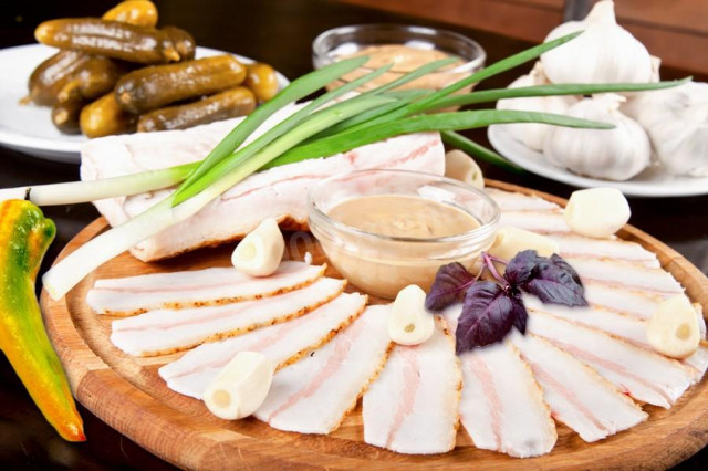 Lard in brine in a jar