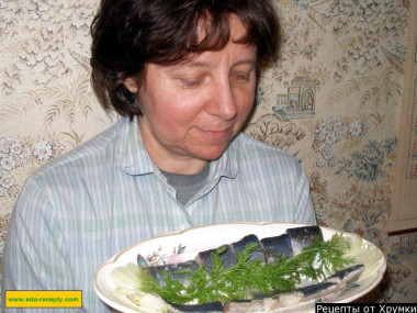 Lightly salted herring with sugar and salt