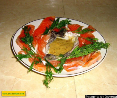 Salted salmon with dill