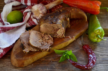 Baked beef tongue in the oven