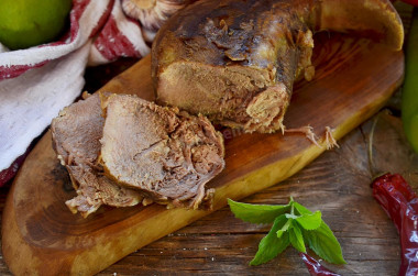 Baked beef tongue in the oven