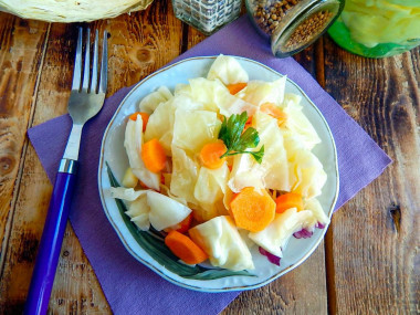 Pickled cabbage in a jar