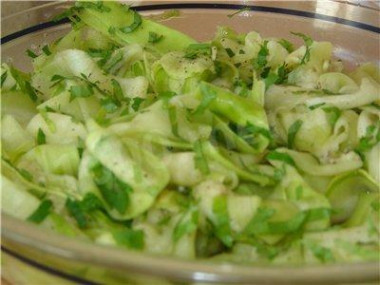 Pickled zucchini with honey and garlic