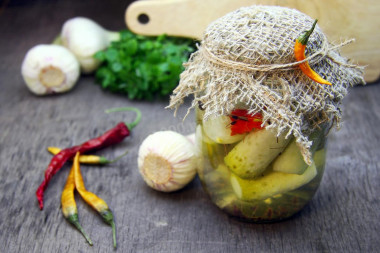 Pickled cucumbers for winter with vinegar