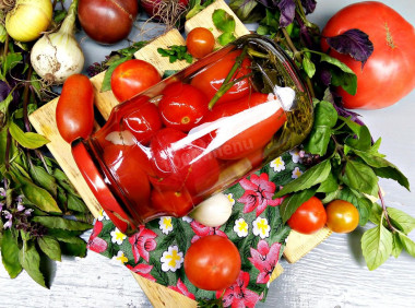 Pickled tomatoes with citric acid for winter