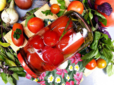 Pickled tomatoes with citric acid for winter