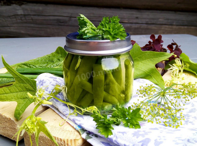 Pickled asparagus beans on winter