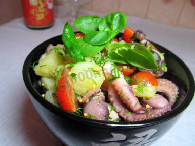 Warm octopus salad