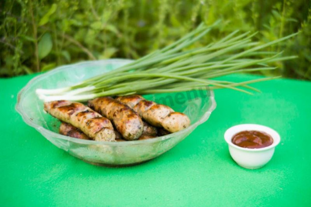 Pickled chicken salads on a campfire