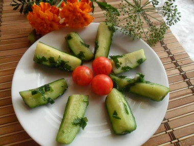 Pickled cucumbers in a package