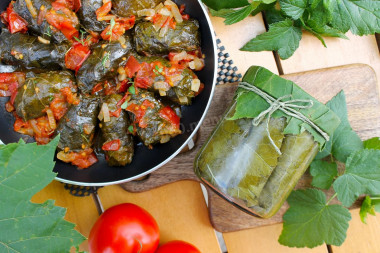 Grape leaves for dolma for winter