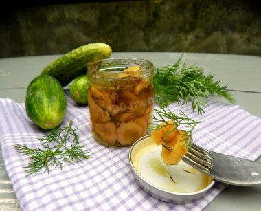 Cucumbers in mustard filling for winter