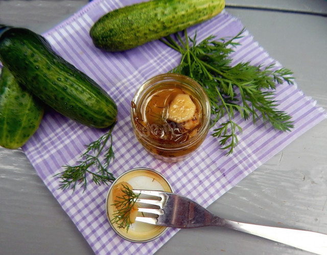 Cucumbers in mustard filling for winter