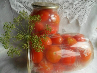 Tomatoes in the snow with garlic for winter