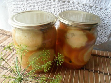 Canned zucchini with chili ketchup for winter