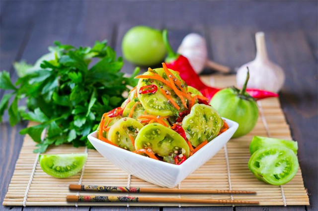 Green tomatoes in Korean for winter