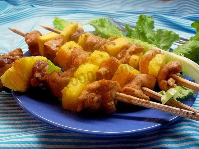 Hawaiian chicken kebab