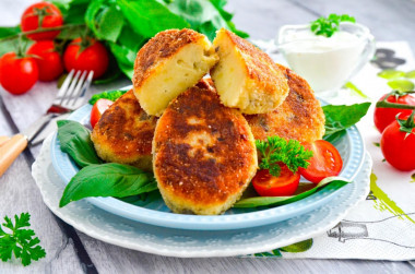 Potato patties with mushrooms