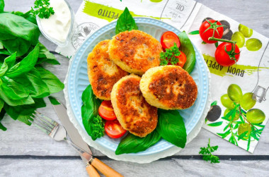 Potato patties with mushrooms