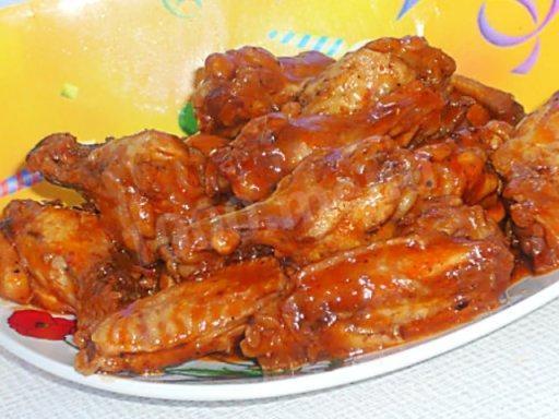 Wings marinated in honey