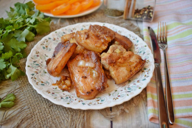 Fried bacon in a frying pan