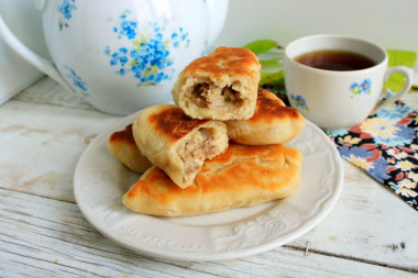 Meat pies fried in a pan