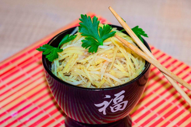 Korean potato salad in Korean