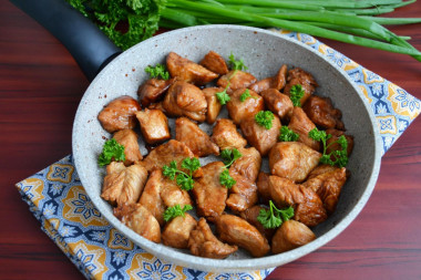 Pan-fried turkey slices