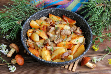 Fried buttermilk with potatoes