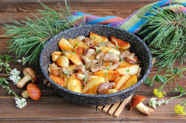 Fried buttermilk with potatoes