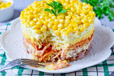 Salad with smoked breast and Korean carrots