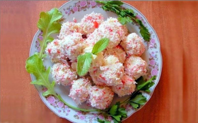 New Year's Crab stick cheese balls