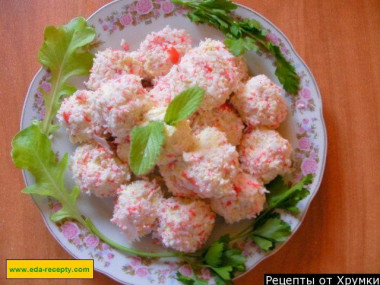 New Year's Crab stick cheese balls