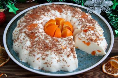 Dessert with tangerines without baking