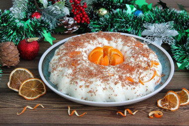 Dessert with tangerines without baking