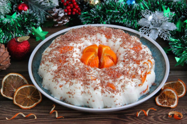 Dessert with tangerines without baking