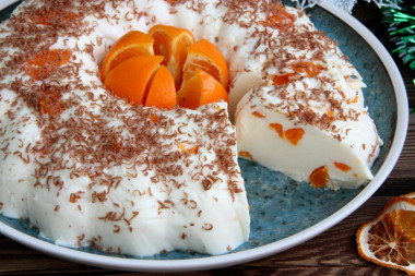 Dessert with tangerines without baking