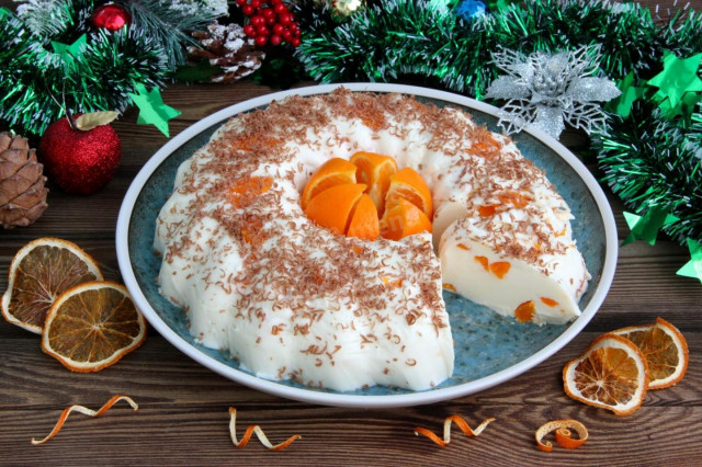 Dessert with tangerines without baking